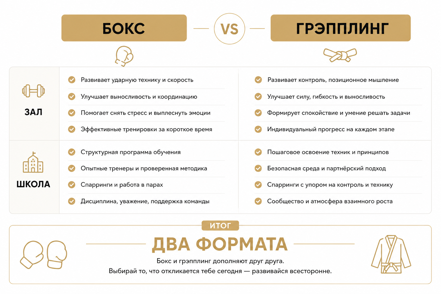 Сравнение бокса и грэпплинга в GW Fitness Купчино