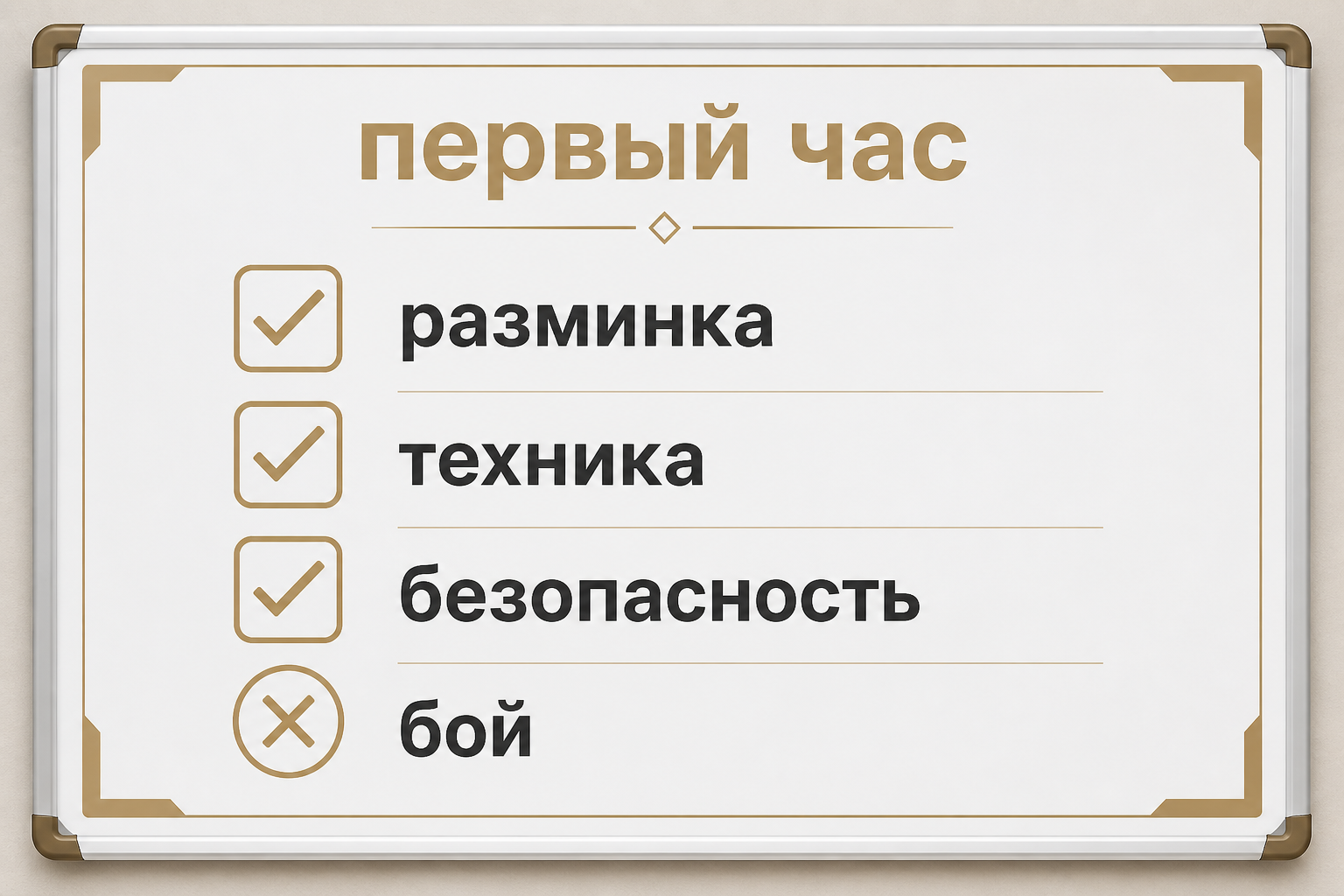 Чеклист первой тренировки единоборств: техника без спарринга