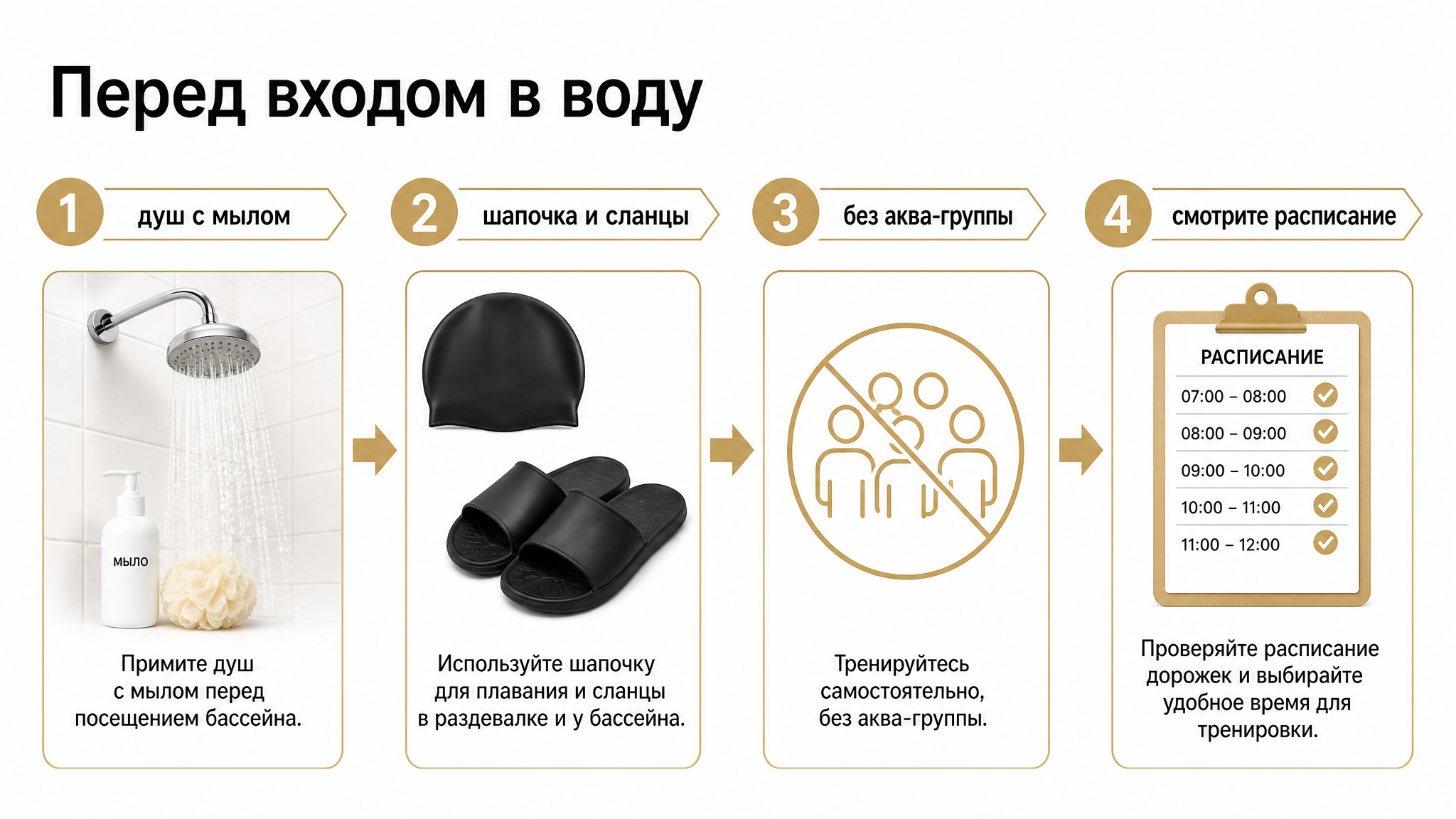 Подготовка перед входом в бассейн: шаги для новичка