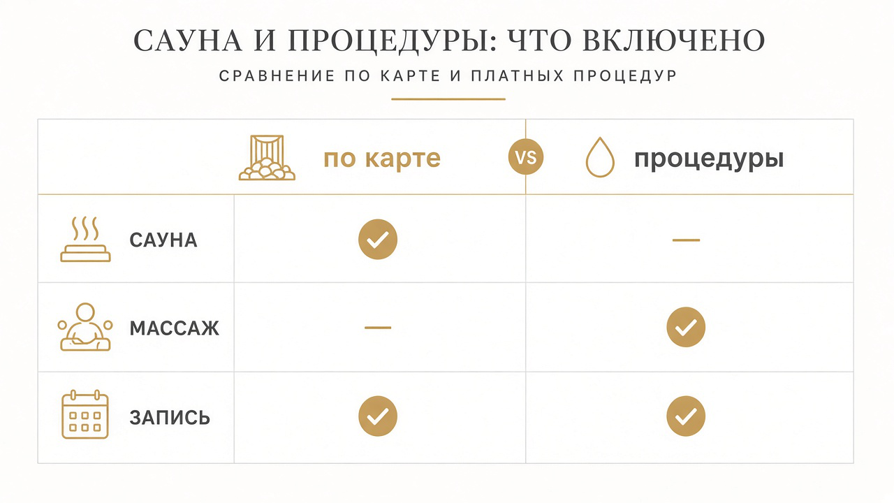 Массаж vs сауна в карте