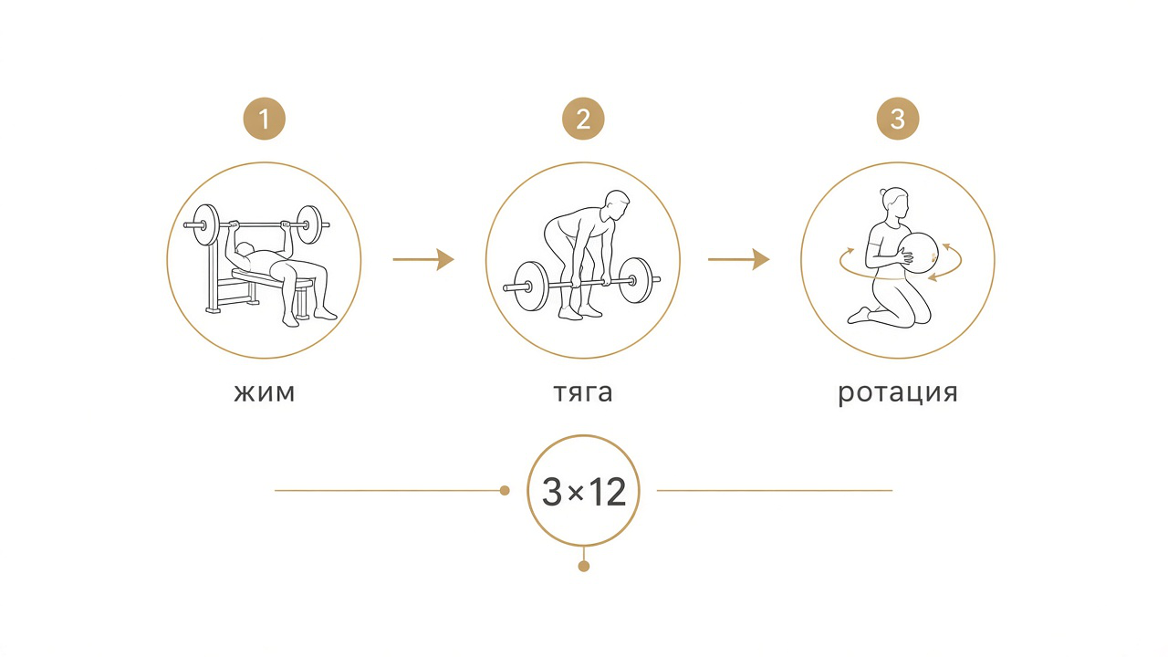 Схема: три движения на петлях Kinesis в GW